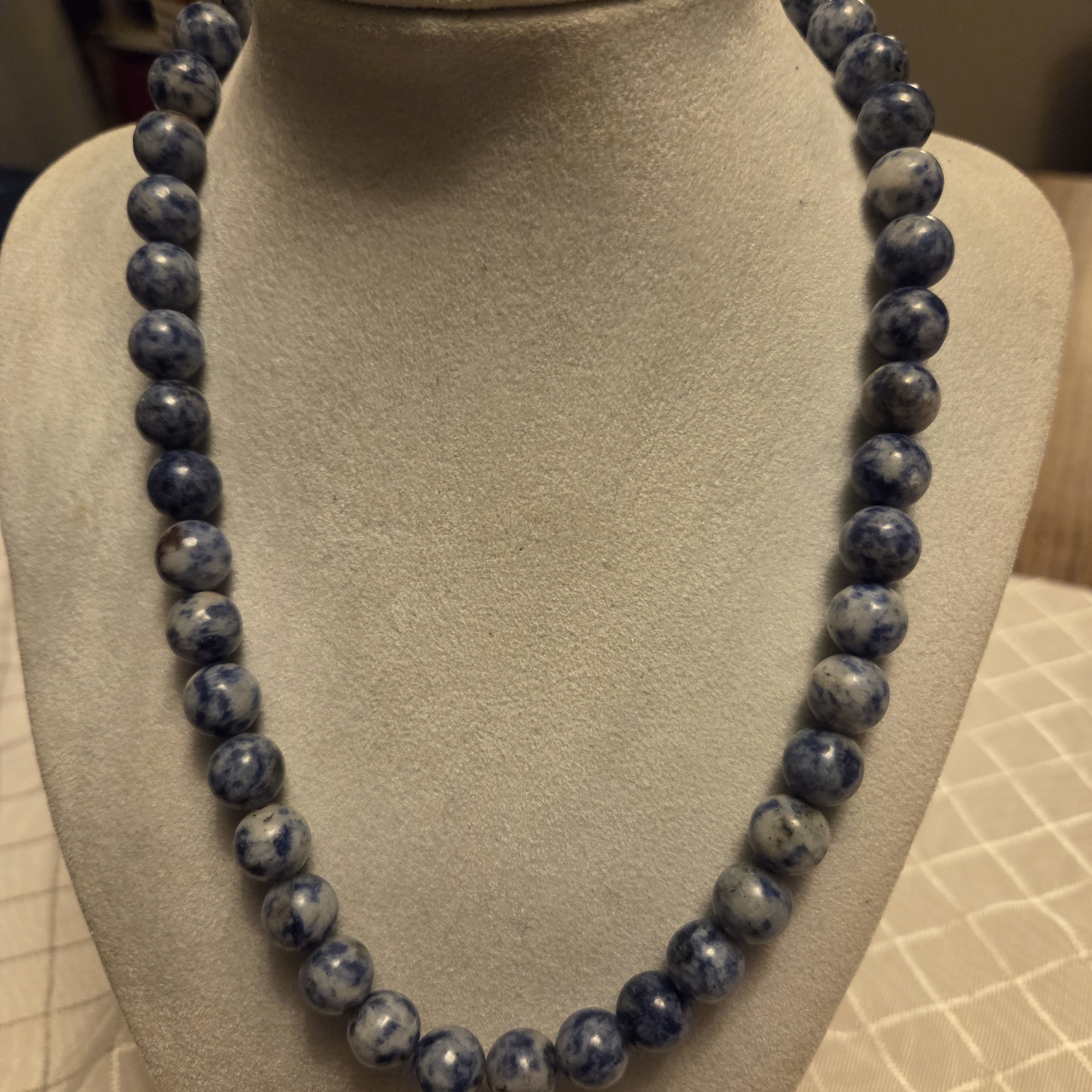 Elegant Sodalite Blue Beaded Necklace